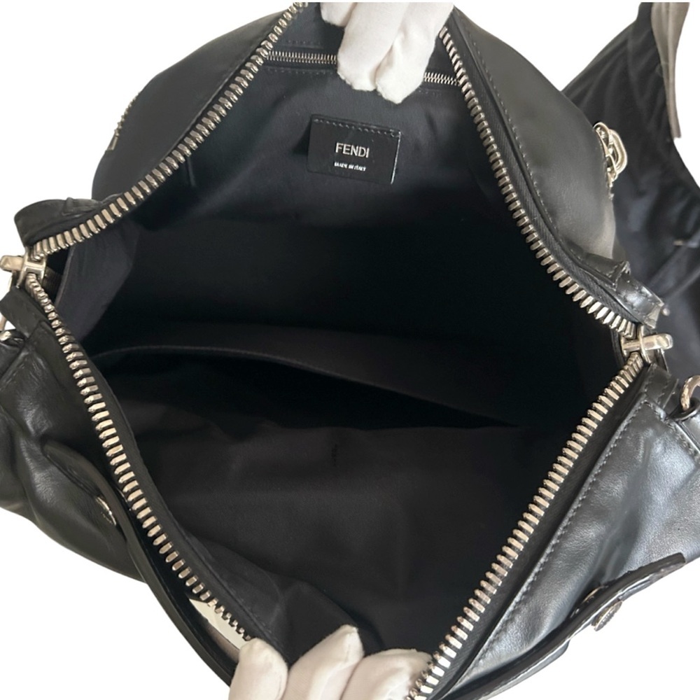 FENDI Black Calfskin Lui Urban Bug Eyes Briefcase/Tote Large Shoulder Bag Unused - Picture 13 of 15
